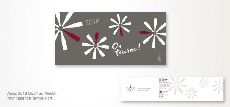 Carte de vœux Dopff au Moulin 2018 - pour l'agence Temps Fort