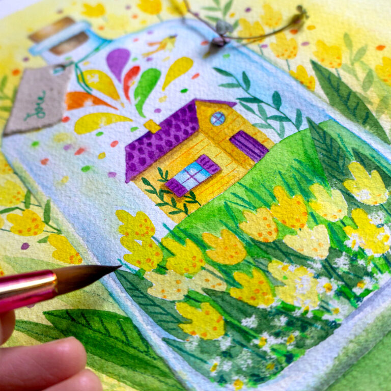 Illustration à l'aquarelle flacon de joie - ipiapia pour La Fabrique à Puzzles