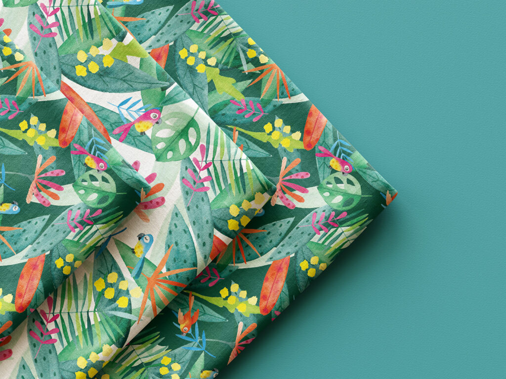 Motif Allover Perroquets pour Anatopik - ipiapia